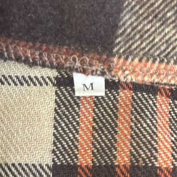 Oversized Lumberjack Brown Plaid Button Shirt - Picture 4 of 16